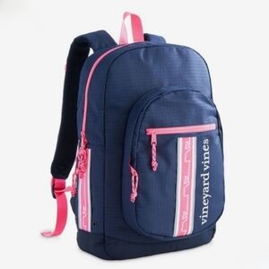 Vineyard Vines Padded Tech Backpack Navy Blue / Bright Pink